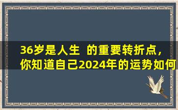 36岁是人生  的重要转折点，你知道自己2024年的运势如何吗